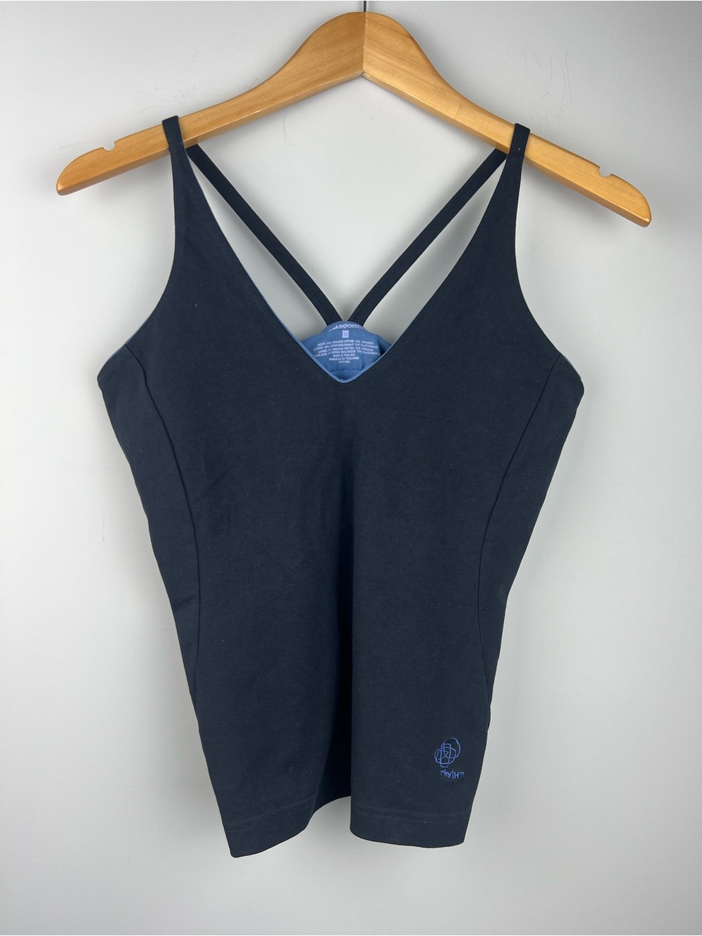 Patagonia Black V-Neck Sports Tank with Crisscross Straps